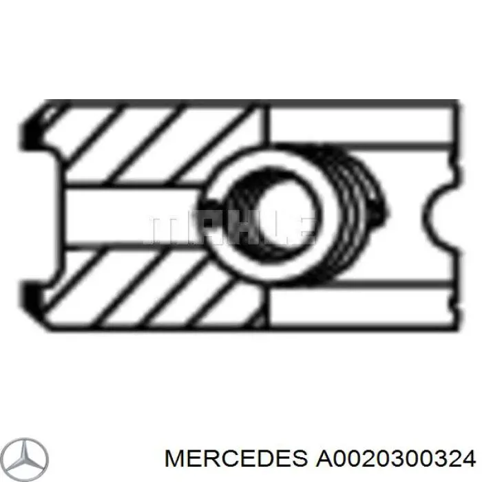 0020300324 Mercedes anéis do pistão para 1 cilindro, std.