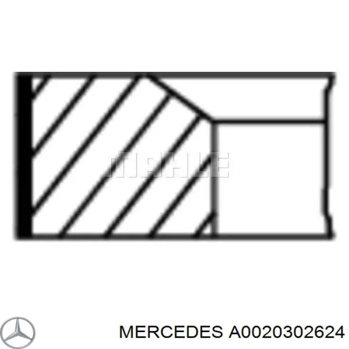Кольца поршневые на 1 цилиндр, STD. Mercedes A0020302624