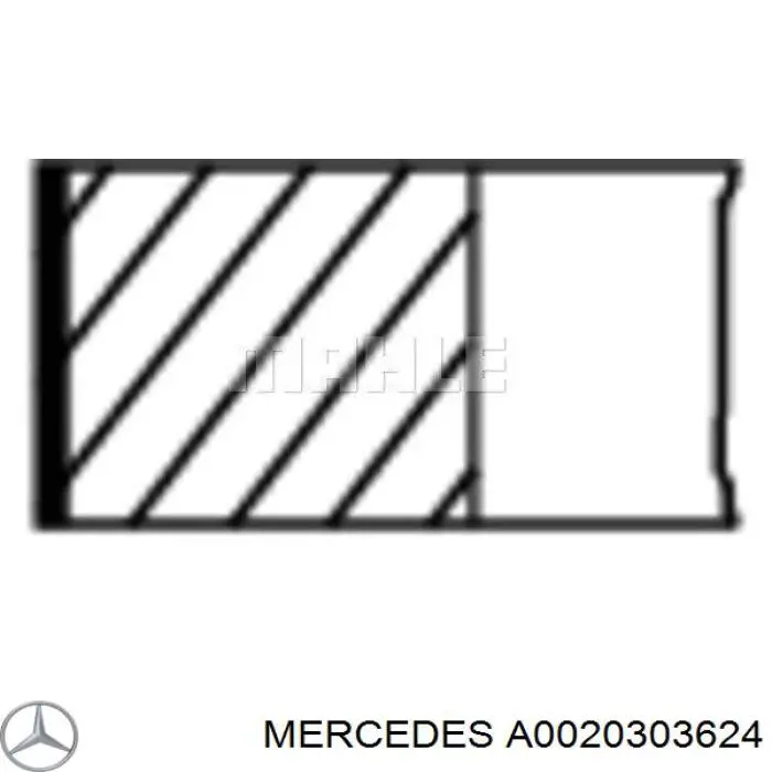 A0020303624 Mercedes кольца поршневые на 1 цилиндр, std.