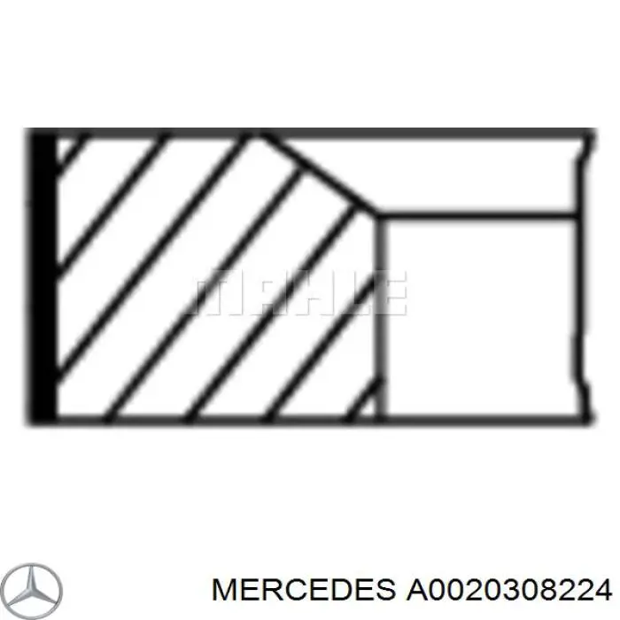 Кольца поршневые на 1 цилиндр, 2-й ремонт (+0,50) на Mercedes E (T124)