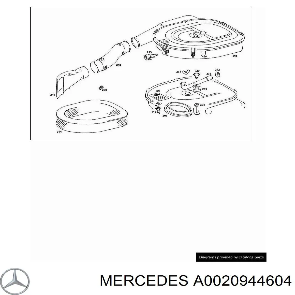 A0020944604 Mercedes фильтр вентиляции картера