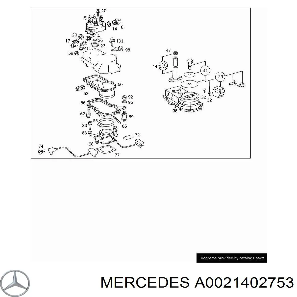 Дроссельная заслонка A0021402753 Mercedes