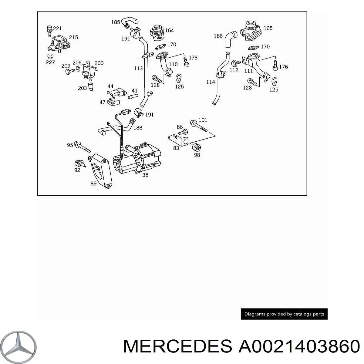 Клапан подачи вторичного воздуха A0021403860 Mercedes