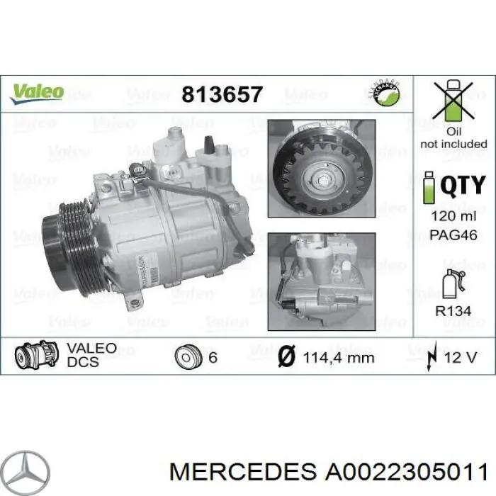 A0022305011 Mercedes compressor de aparelho de ar condicionado