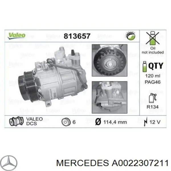 A0022307211 Mercedes компрессор кондиционера