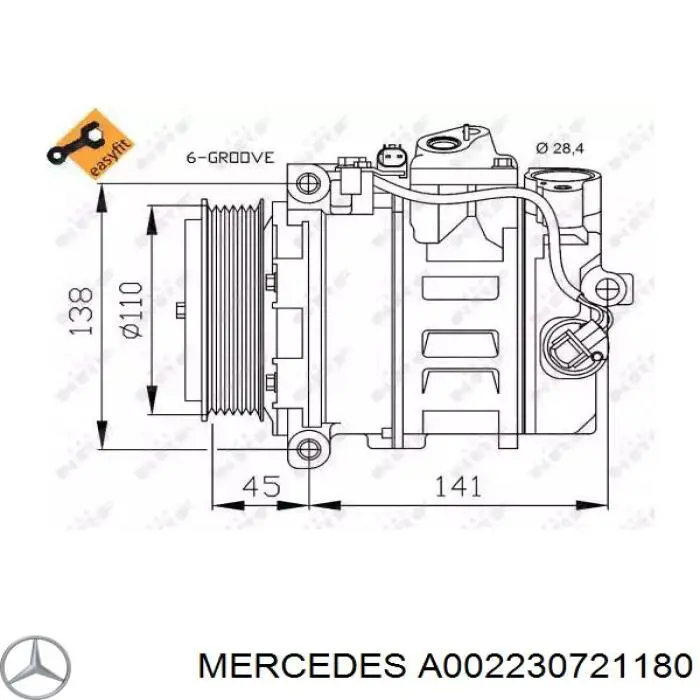 A002230721180 Mercedes компрессор кондиционера