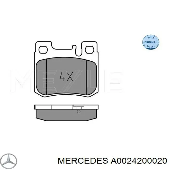 Колодки дисковые  Mercedes A0024200020 цена, от 14.42 USD