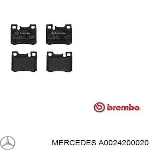 Купить A0024200020 Mercedes Колодки тормозные задние, дисковые