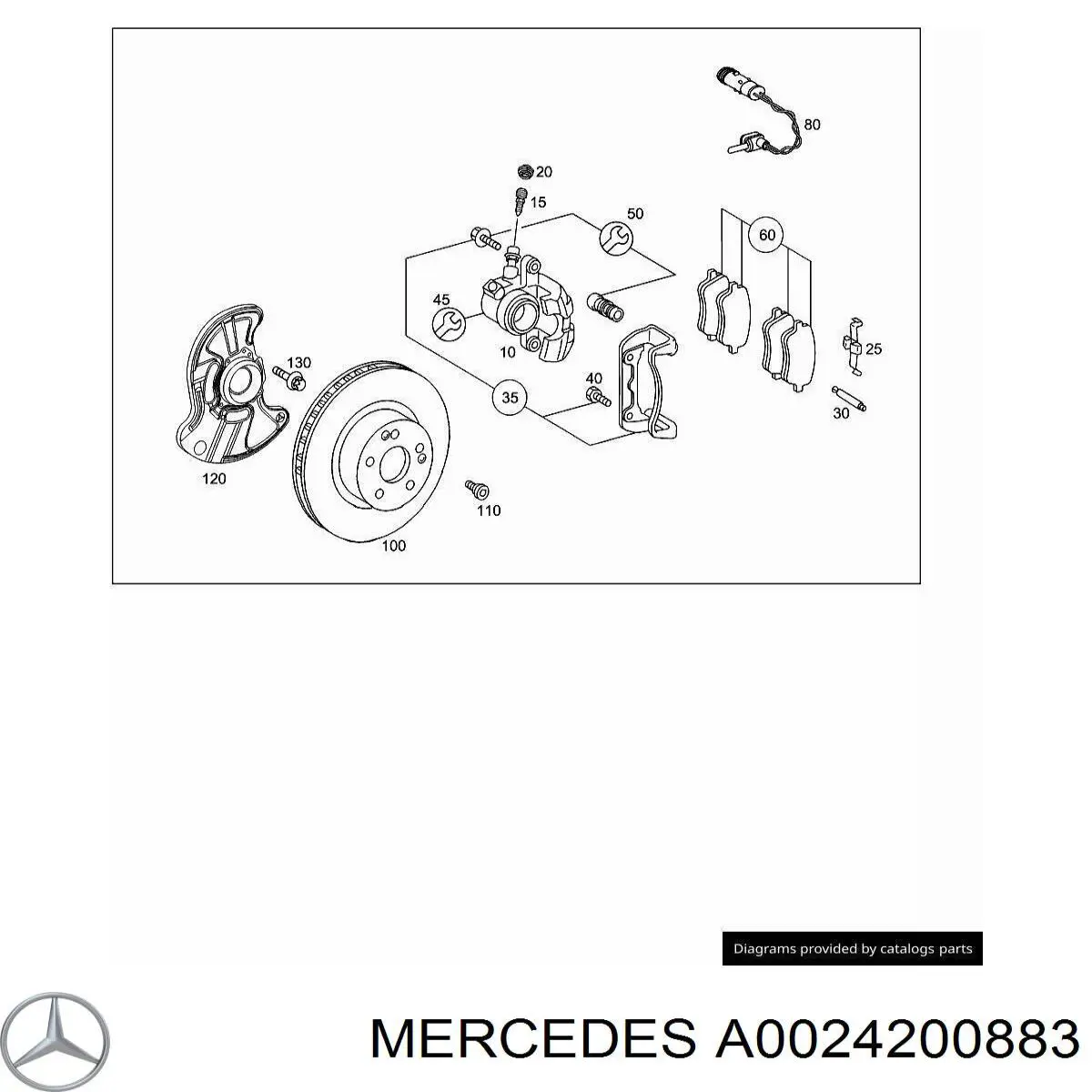 A0024200883 Mercedes suporte do freio dianteiro esquerdo