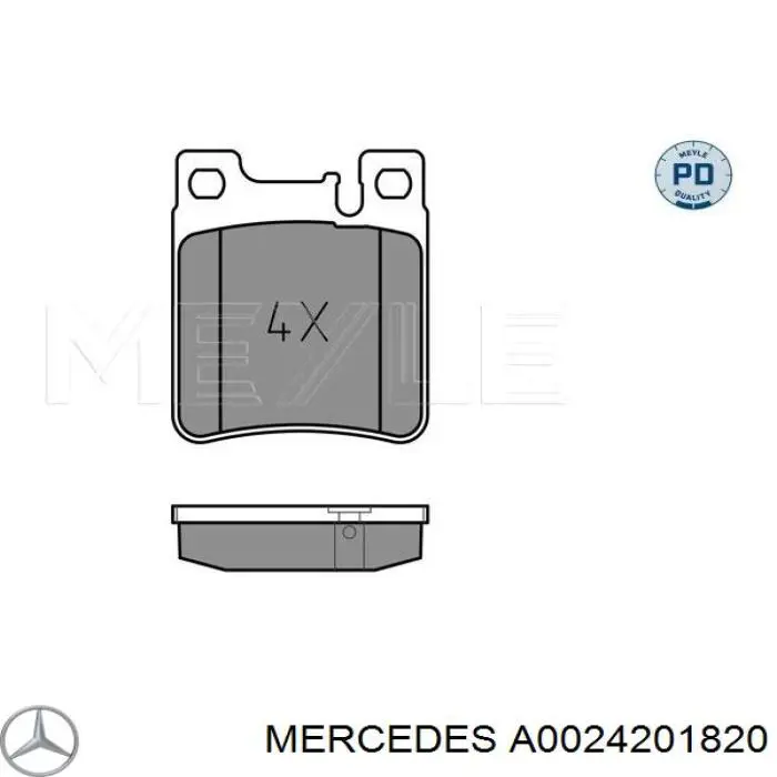 Задние дисковые колодки Mercedes A0024201820