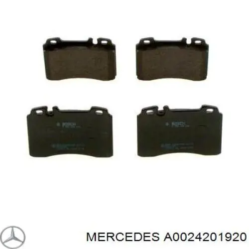 A0024201920 Mercedes колодки тормозные передние дисковые