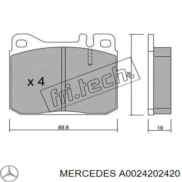 A0024202420 Mercedes колодки тормозные передние дисковые