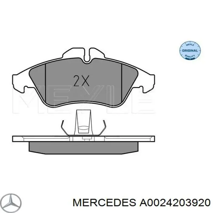 A 002 420 39 20 Mercedes колодки тормозные передние дисковые