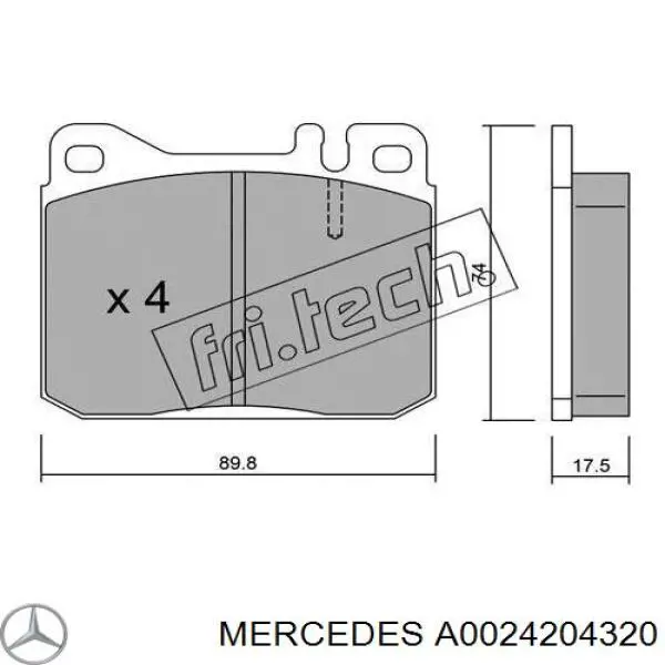 A0024204320 Mercedes колодки тормозные передние дисковые