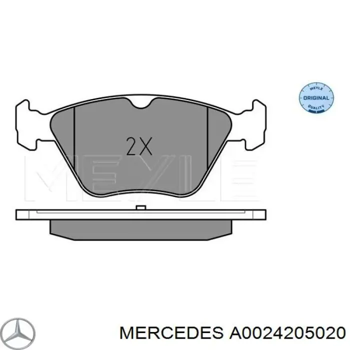 Передние тормозные колодки A0024205020 Mercedes