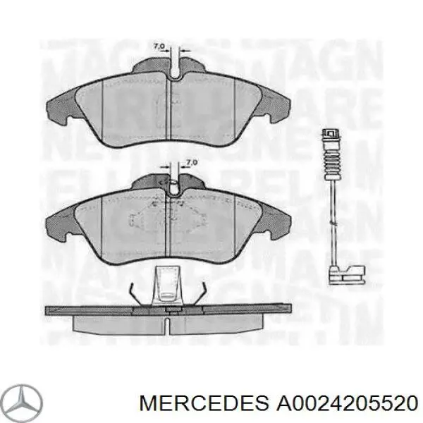 A0024205520 Mercedes колодки тормозные передние дисковые