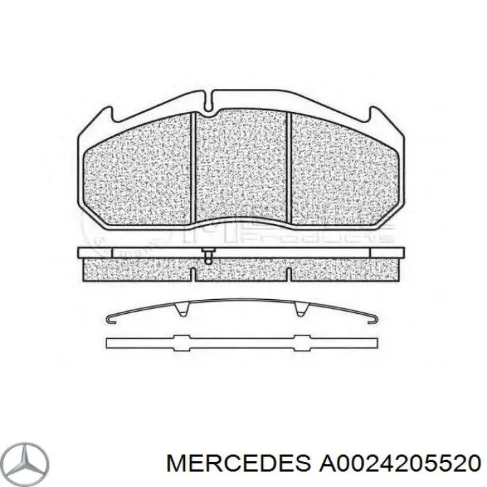 A0024205520 Mercedes Колодки передние