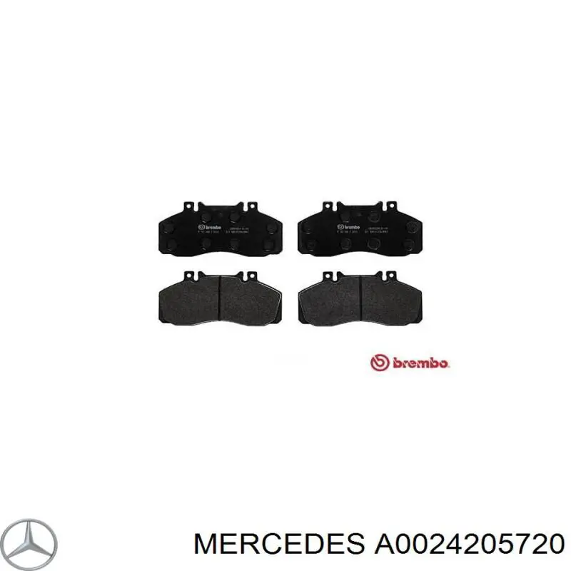 Задние дисковые колодки Mercedes A0024205720