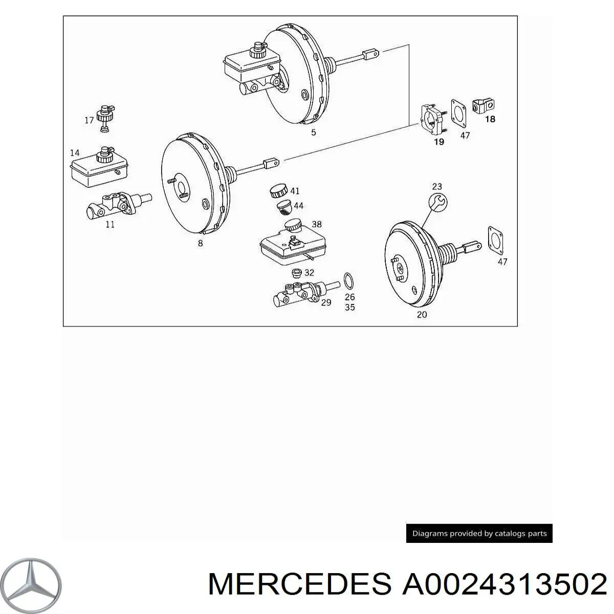 Бачок тормозной жидкости Mercedes 0024314002