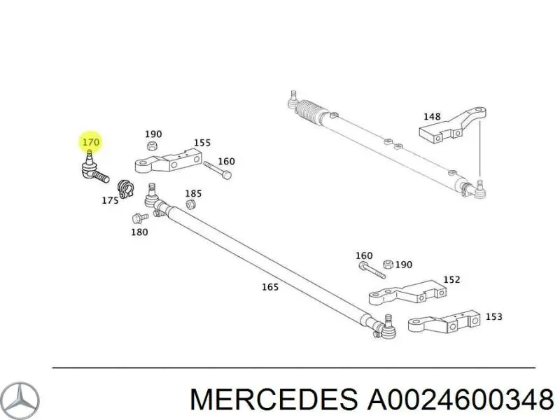 Рулевой наконечник A0024600348 Mercedes