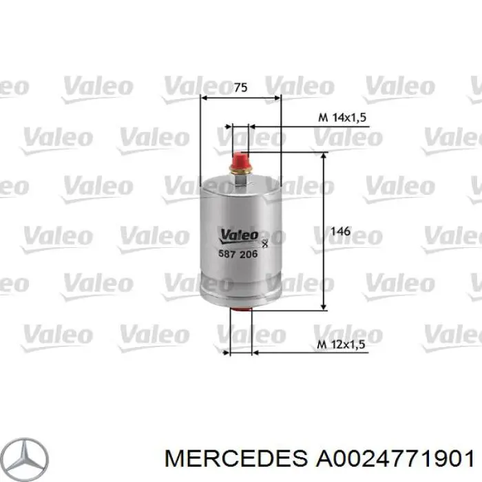 Фильтр тонкой очистки топлива Mercedes A0024771901 цена, от 9.64 USD