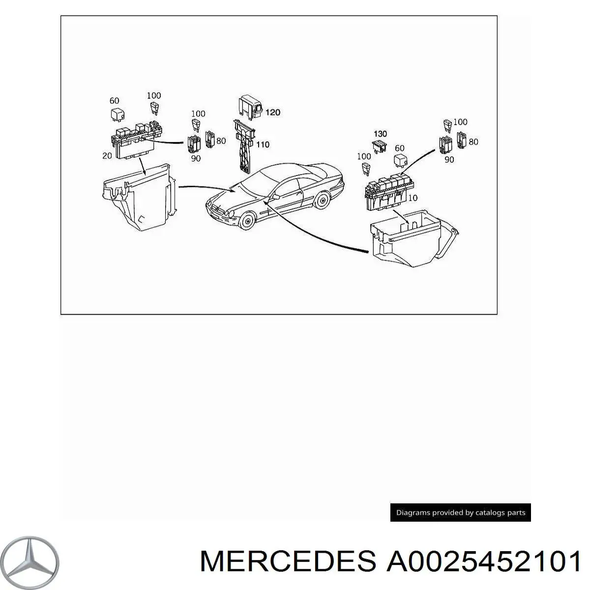 A0025452101 Mercedes Монтажный блок предохранителей