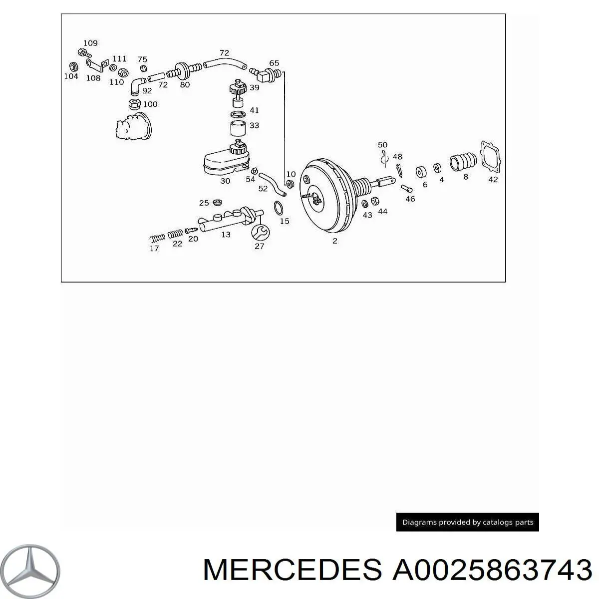 Ремкомплект главного тормозного цилиндра A0025863743 Mercedes