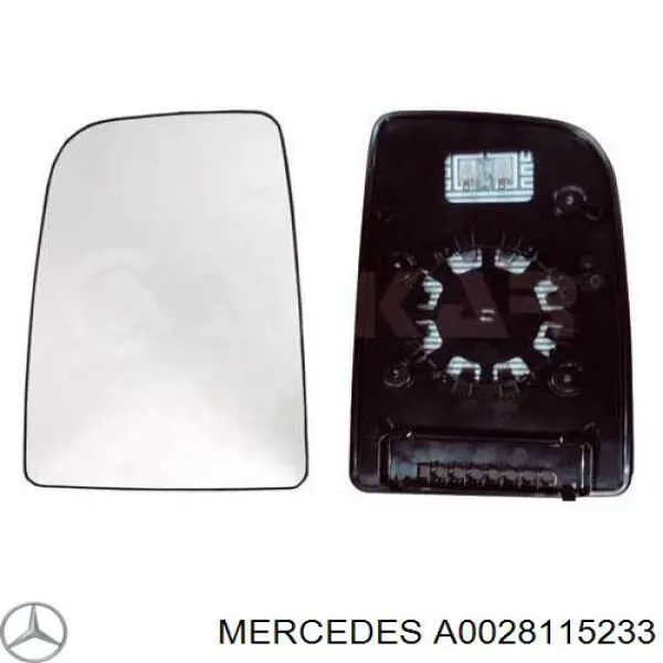 Зеркальный элемент зеркала заднего вида левого Mercedes A0028115233
