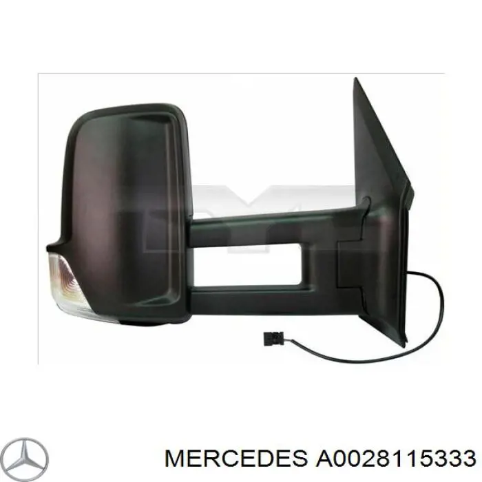 Зеркальный элемент зеркала заднего вида правого Mercedes A0028115333