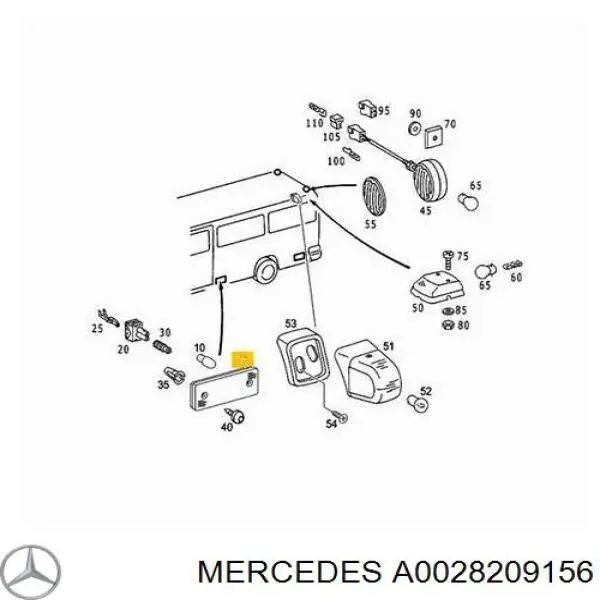 A0028209156 Mercedes габарит (указатель поворота)
