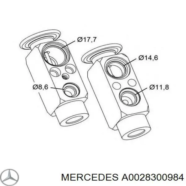 A0028300984 Mercedes клапан trv кондиционера