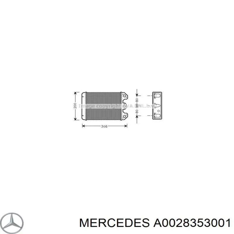 A0028353001 Mercedes радиатор печки