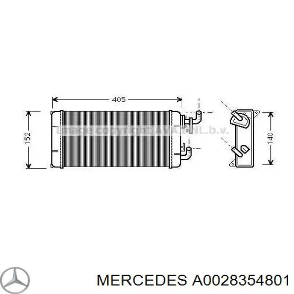 A0028354801 Mercedes Радиатор отопителя салона