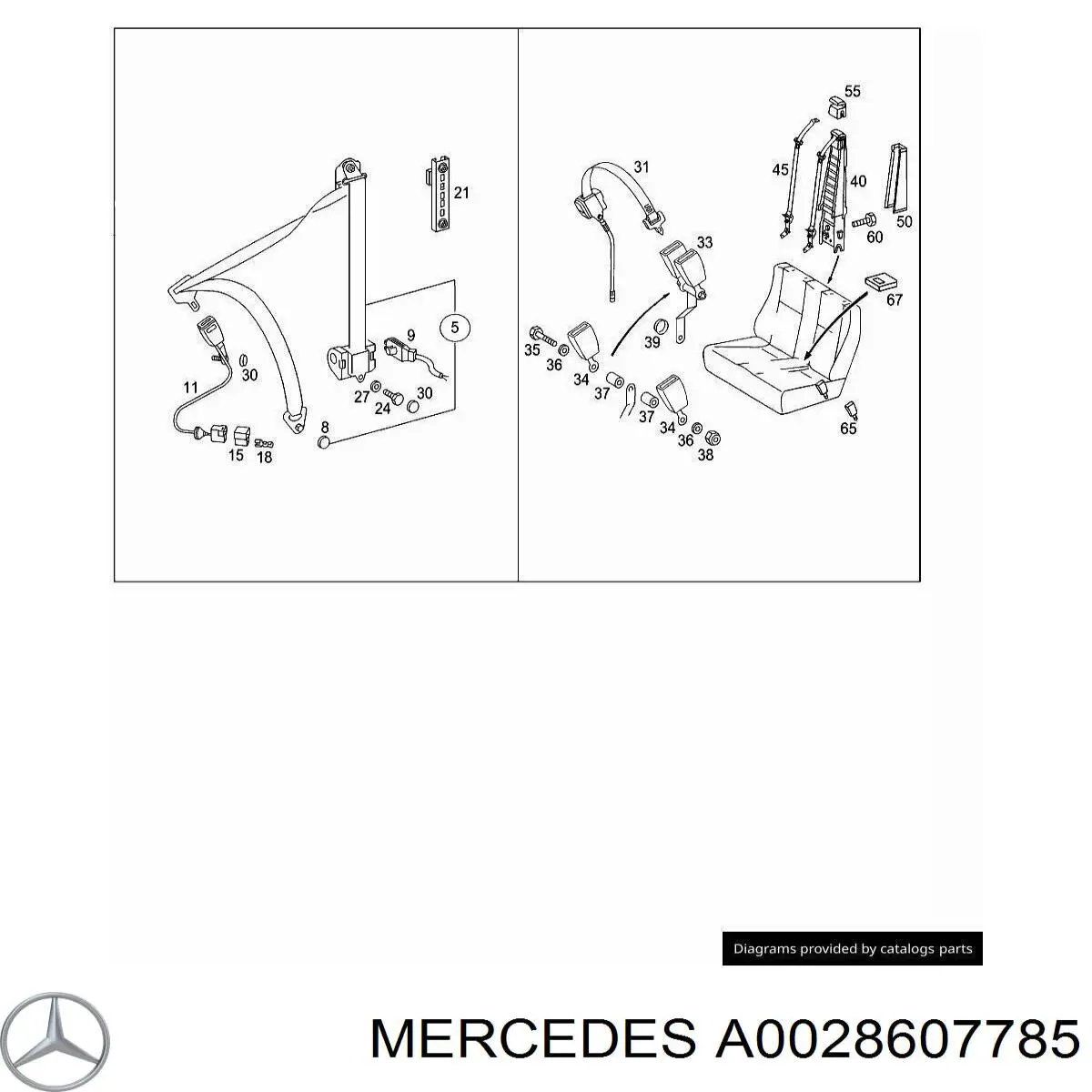 Correia de segurança dianteira direita para Mercedes Sprinter (903)