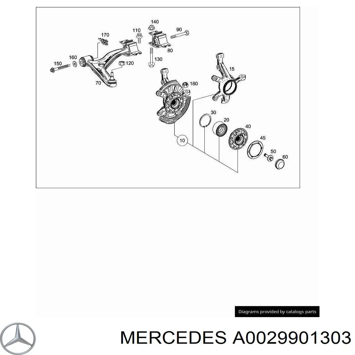 Болт передней полуоси (ШРУСа) наружный A0029901303 Mercedes