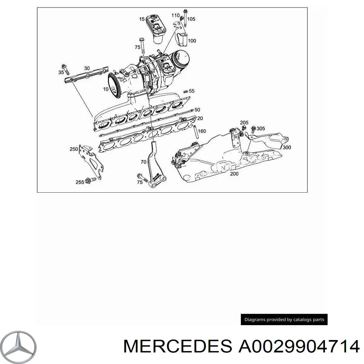 Монтажные элементы выпускной системы на Mercedes ML/GLE (W167)