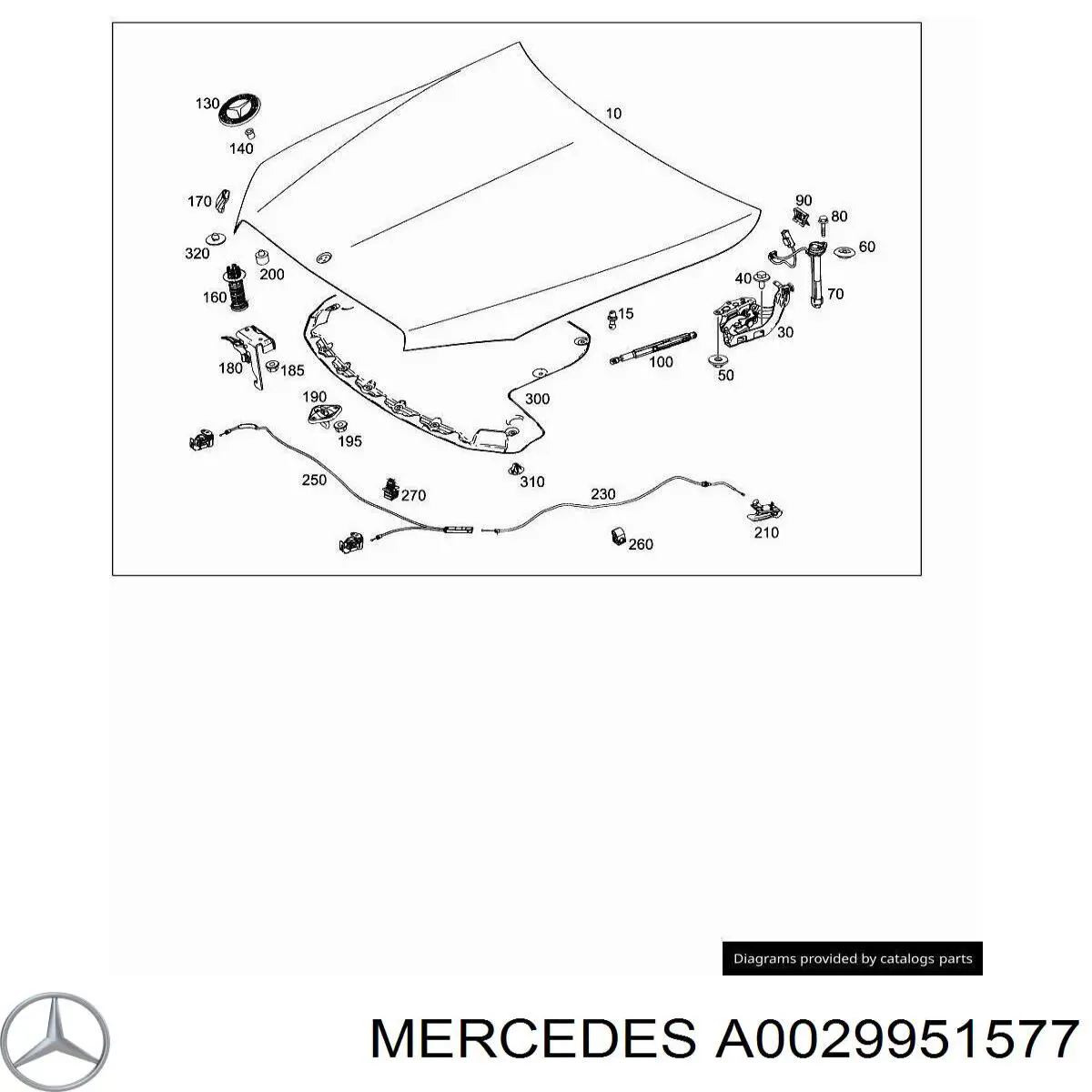 Купить A0029951577 Mercedes Скоба тормозной трубки