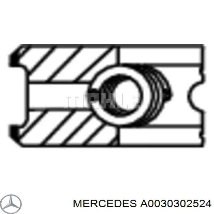 Купить A0030302524 Mercedes Комплект поршневых колец на 1 цилиндр, стандарт