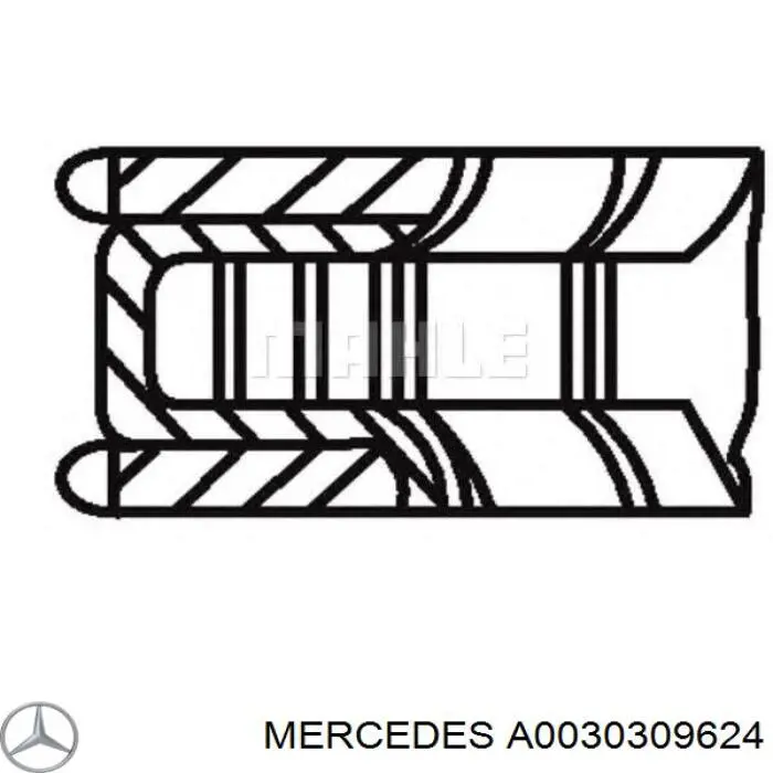Кольца поршневые на 1 цилиндр, 2-й ремонт (+0,50) Mercedes A0030309624 цена, от  USD