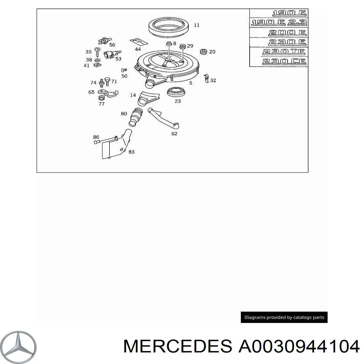 A0030944104 Mercedes воздушный фильтр