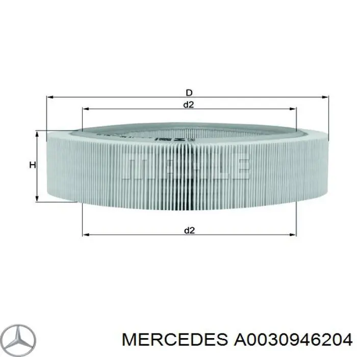 A0030946204 Mercedes воздушный фильтр
