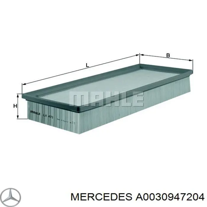 Купить A0030947204 Mercedes Автомобильный фильтр воздуха