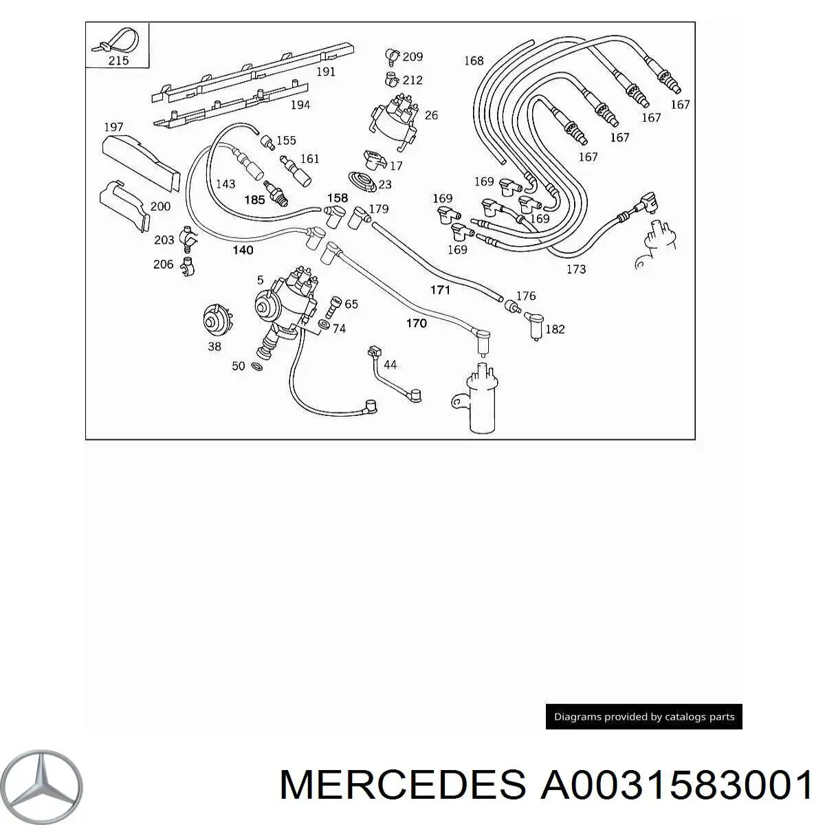 Привод распределителя зажигания Mercedes C 190 седан (W201) (1982 - 1993) цена, от 14.74 USD