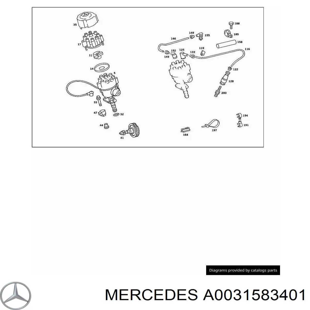 A0031583401 Mercedes Распределитель зажигания (трамблер)