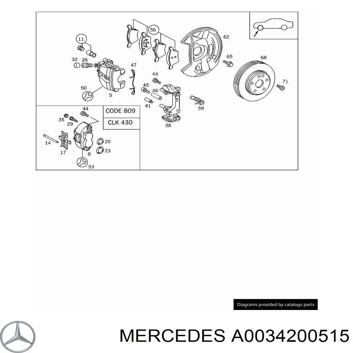 Кронштейн суппорта Mercedes A0034200515 цена, от 25.34 USD