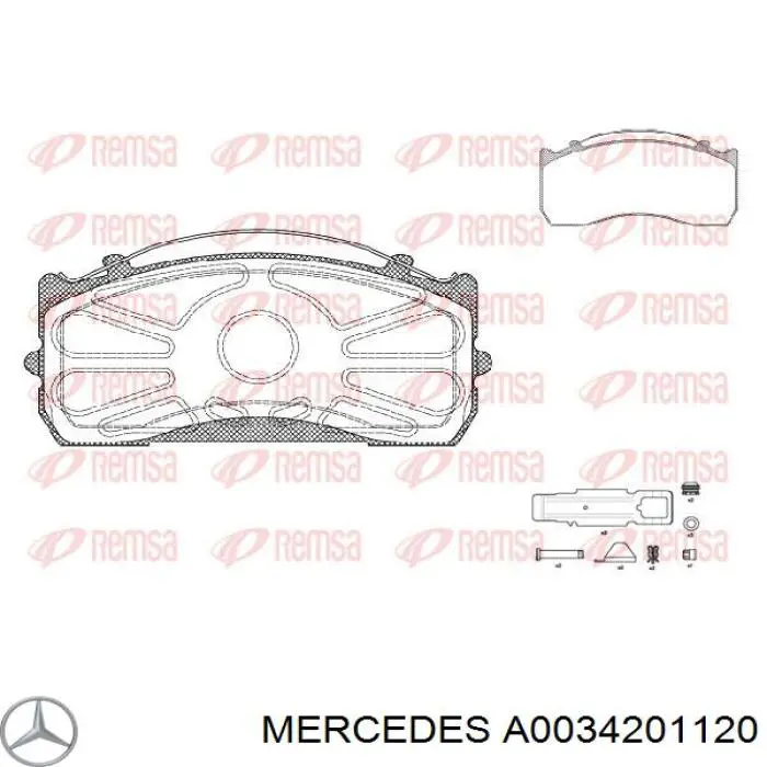A0034201120 Mercedes Колодки передние