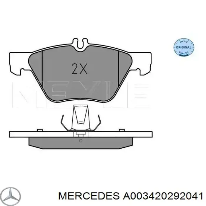 A003420292041 Mercedes колодки тормозные передние дисковые