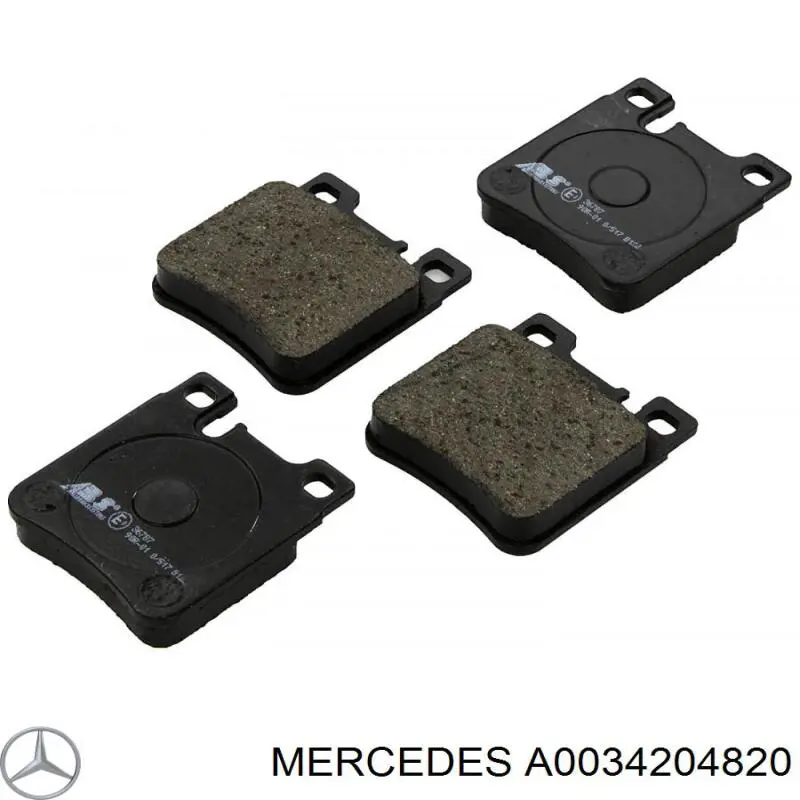 A0034204820 Mercedes колодки тормозные задние дисковые