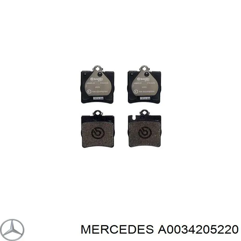 Колодки гальмові задні, дискові A0034205220 Mercedes