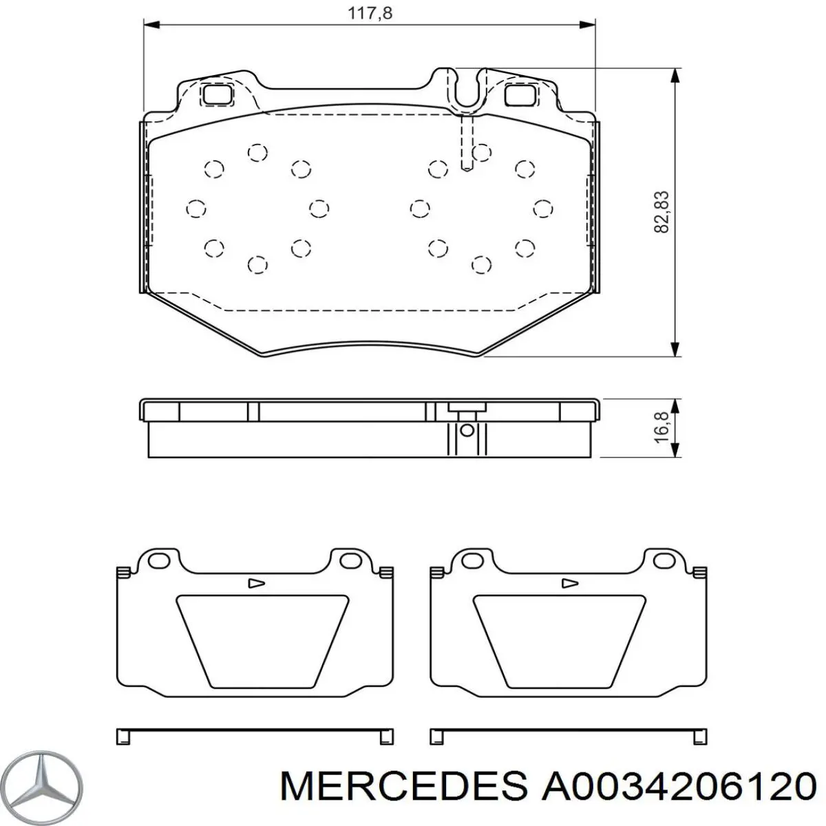 Колодки Mercedes A0034206120 цена, от 30.62 USD